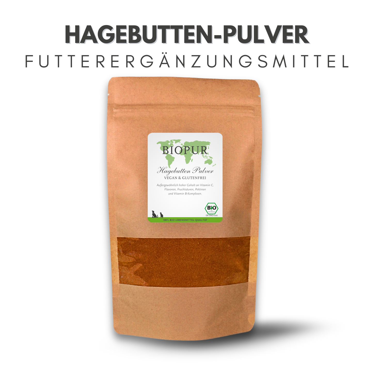 Hagebutten-Pulver - BIOPUR Futterergänzungen